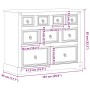 Cómoda cajonera Corona madera maciza de pino 103x46x83 cm