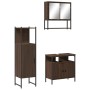 Set de muebles baño 3 pzas madera contrachapada roble marrón
