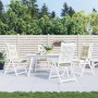 Cojines silla respaldo alto 4 uds tela crema melange 120x50x7cm