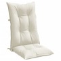 Cojines silla respaldo alto 4 uds tela crema melange 120x50x7cm