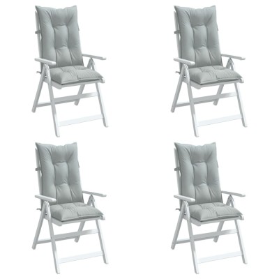 Cojines para silla respaldo alto 4 uds tela gris claro melange