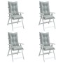 Cojines para silla respaldo alto 4 uds tela gris claro melange