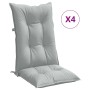Cojines para silla respaldo alto 4 uds tela gris claro melange