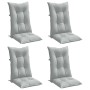Cojines para silla respaldo alto 4 uds tela gris claro melange