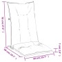 Cojines para silla respaldo alto 4 uds tela gris claro melange