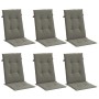 Cojines para silla respaldo alto 6 uds tela gris oscuro melange
