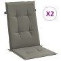 Cojines para silla respaldo alto 2 uds tela gris oscuro melange