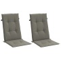 Cojines para silla respaldo alto 2 uds tela gris oscuro melange