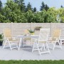 Cojines silla respaldo alto 4 uds tela beige melange 120x50x4cm
