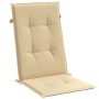 Cojines silla respaldo alto 4 uds tela beige melange 120x50x4cm