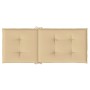 Cojines silla respaldo alto 4 uds tela beige melange 120x50x4cm