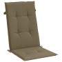 Cojines silla respaldo alto 2 uds tela taupe melange 120x50x4cm
