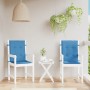 Cojines silla respaldo bajo 2 ud tela azul melange 100x50x4 cm