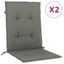 Cojines para silla respaldo bajo 2 ud tela gris oscuro melange