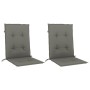 Cojines para silla respaldo bajo 2 ud tela gris oscuro melange