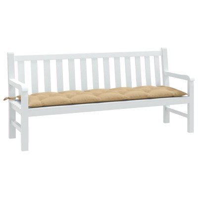 Cojín para banco de jardín tela beige melange 180x50x7 cm