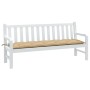 Cojín para banco de jardín tela beige melange 180x50x7 cm