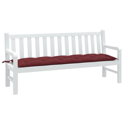 Cojín para banco de jardín tela rojo tinto melange 180x50x7 cm