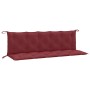 Cojines banco jardín 2 uds tela rojo tinto melange 180x50x7 cm
