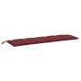 Cojines banco jardín 2 uds tela rojo tinto melange 180x50x7 cm