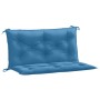 Cojines para banco jardín 2 uds tela azul melange 100x50x7 cm