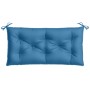 Cojines para banco jardín 2 uds tela azul melange 100x50x7 cm