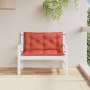Cojines para banco jardín 2 uds tela rojo melange 100x50x7 cm