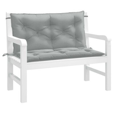 Cojines banco jardín 2 uds tela gris claro melange 100x50x7 cm