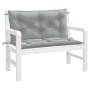 Cojines banco jardín 2 uds tela gris claro melange 100x50x7 cm