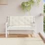 Cojines para banco jardín 2 uds tela crema melange 120x50x7 cm