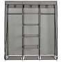 Armario con compartimentos y varillas tela gris 150x45x175 cm