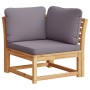 Juego de muebles jardín 7 pzas con cojines madera maciza acacia