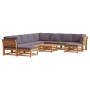 Juego muebles jardín 11 pzas con cojines madera maciza acacia