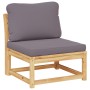 Juego muebles jardín 11 pzas con cojines madera maciza acacia