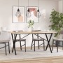Patas de mesa de comedor estructura X acero 120x60x73 cm