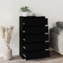 Cajonera de madera contrachapada negro 60x36x103 cm