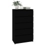 Cajonera de madera contrachapada negro 60x36x103 cm