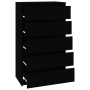 Cajonera de madera contrachapada negro 60x36x103 cm
