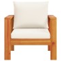 Sillón de jardín con cojines madera maciza de acacia
