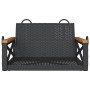 Banco columpio de ratán sintético negro 63x62x40 cm
