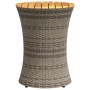 Mesa de jardín en forma de tambor ratán sintético y madera gris