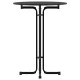 Mesa alta de comedor madera ingeniería y acero negro Ø80x110 cm
