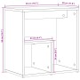 Mesa auxiliar 2 uds madera ingeniería roble ahumado 50x30x50 cm
