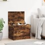 Caja de almacenaje madera ingeniería roble ahumado 60x42x46 cm