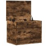 Caja de almacenaje madera ingeniería roble ahumado 60x42x46 cm