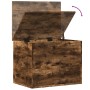 Caja de almacenaje madera ingeniería roble ahumado 60x42x46 cm
