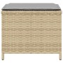 Taburetes jardín cojines 4 uds ratán PE beige mezcla 40x40x35cm