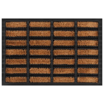 Felpudo rectangular de goma y fibra de coco 40x60 cm