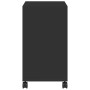 Mesa auxiliar con ruedas madera de ingeniería negra 50x30x55 cm