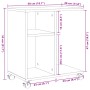 Mesa auxiliar con ruedas madera de ingeniería negra 50x30x55 cm